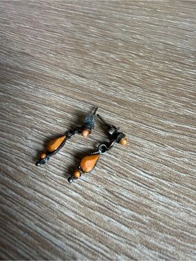 Vintage-Inspired Orange Drop Dangle Earrings